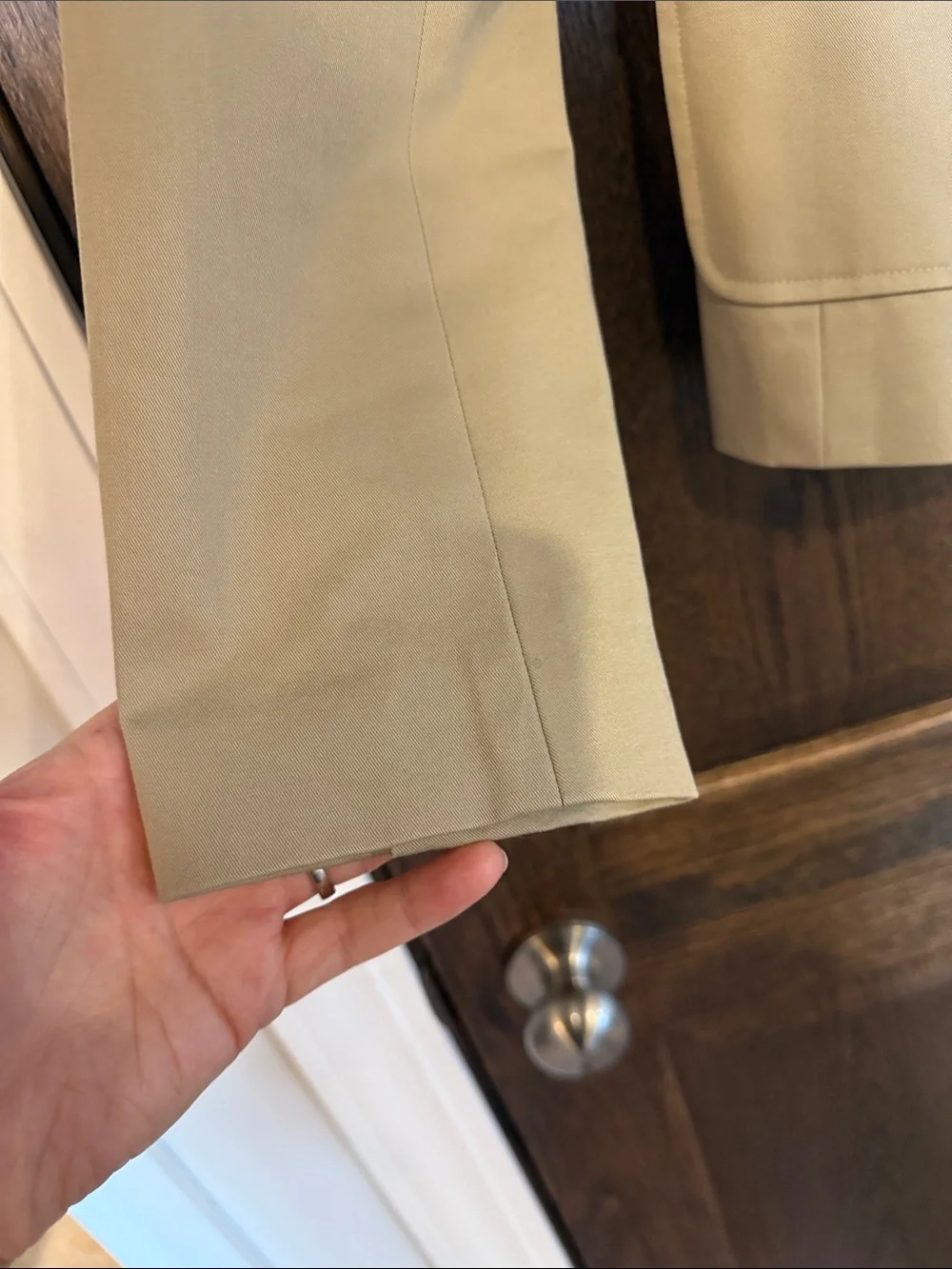 Body by Victors Khaki Beige Tailored Cotton Blend Blazer Size 6 Y2K era